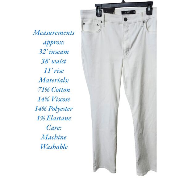 Lauren Ralph Lauren Mid-Rise Straight Leg Super Stretch Premier Jeans Size 16 - Picture 2 of 8